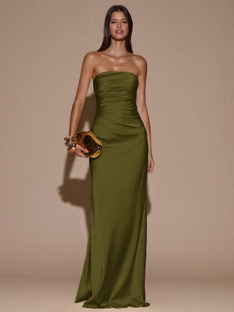 Vestido largo satinado